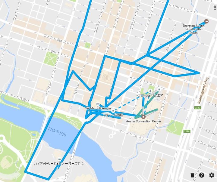 ある日のSxSWの私の移動距離